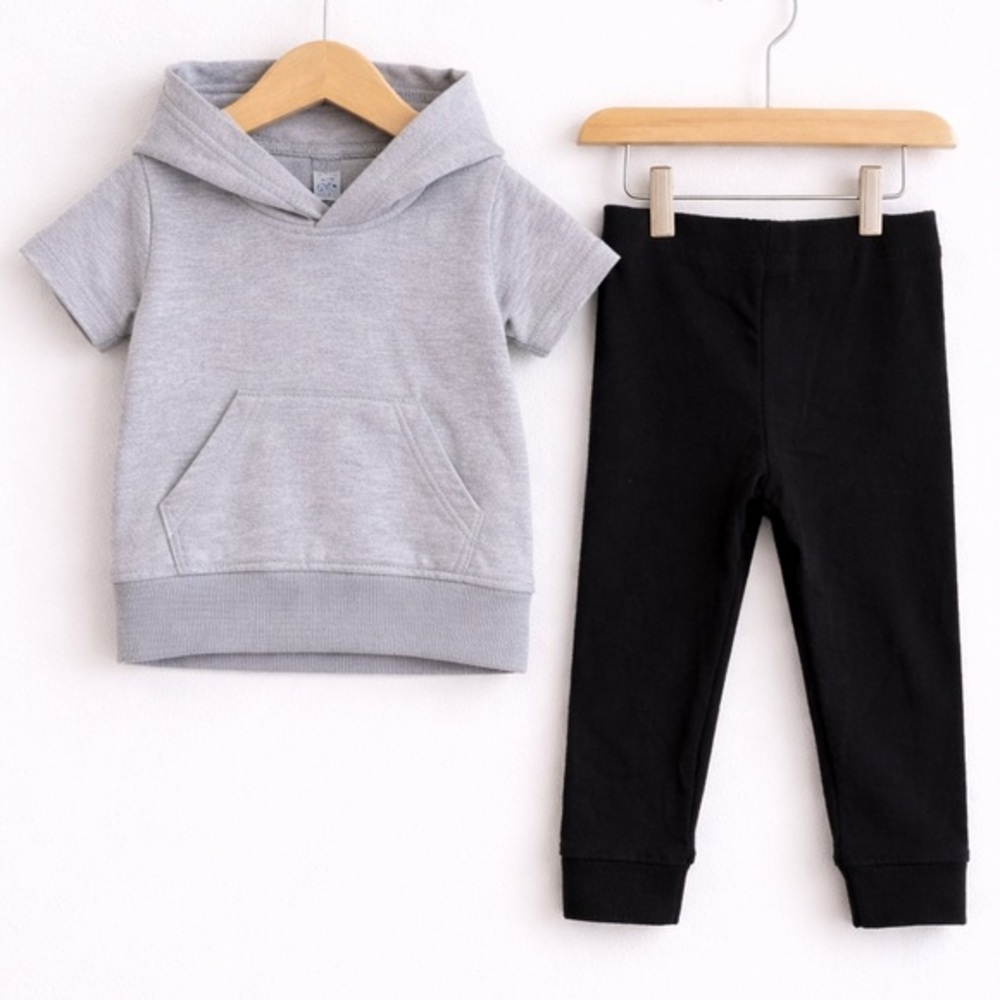 Little Bipsy Hoodie Set 6/12M NWT Neutral Baby Outfit Rebel Bro Leggings